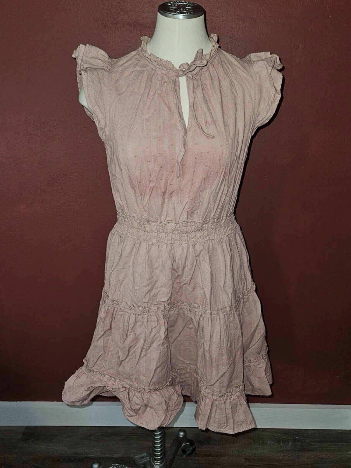 blu pepper Boutique Flutter Sleeve Mauve Dress Women’s Medium