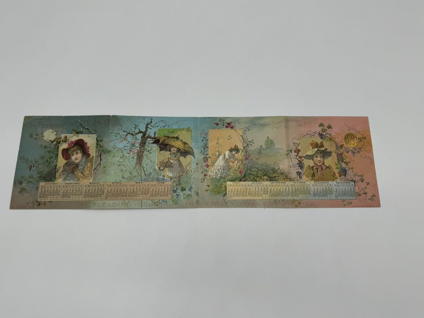 Antique VTG 1893 Calendar - THE METROPOLITAN LIFE INSURANCE CO  **MINT**