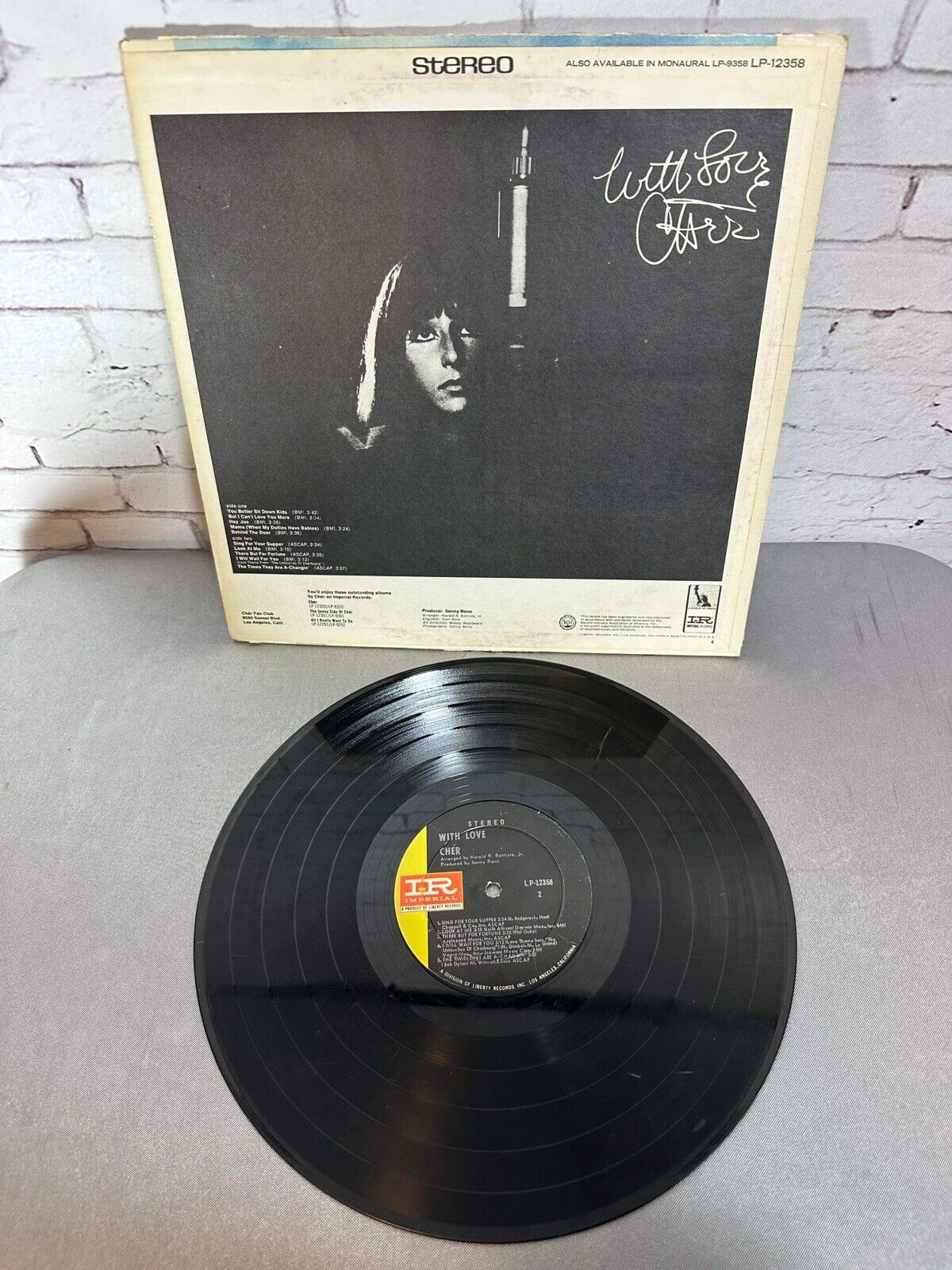 Cher With Love Vinyl LP Imperial 1967 VG VG Play Tested
