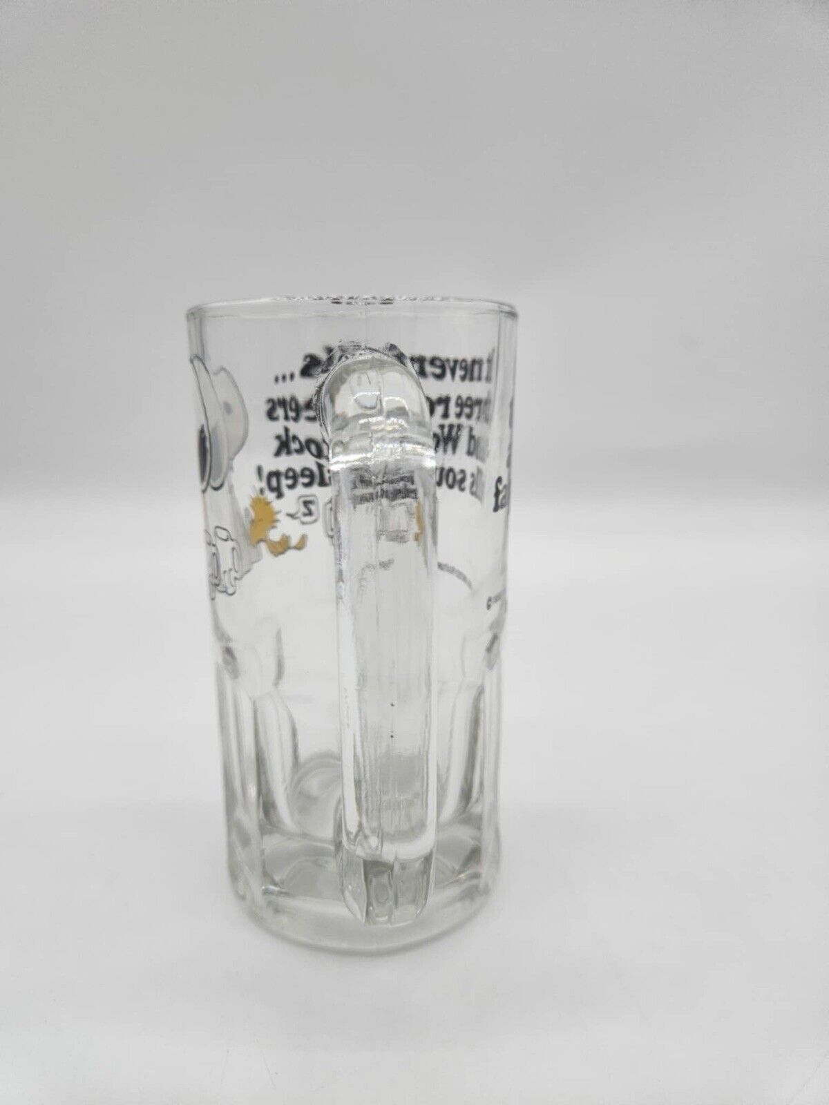 1965 Vintage Peanuts Snoopy Woodstock Root Beer Glass Mug Stein Collectible