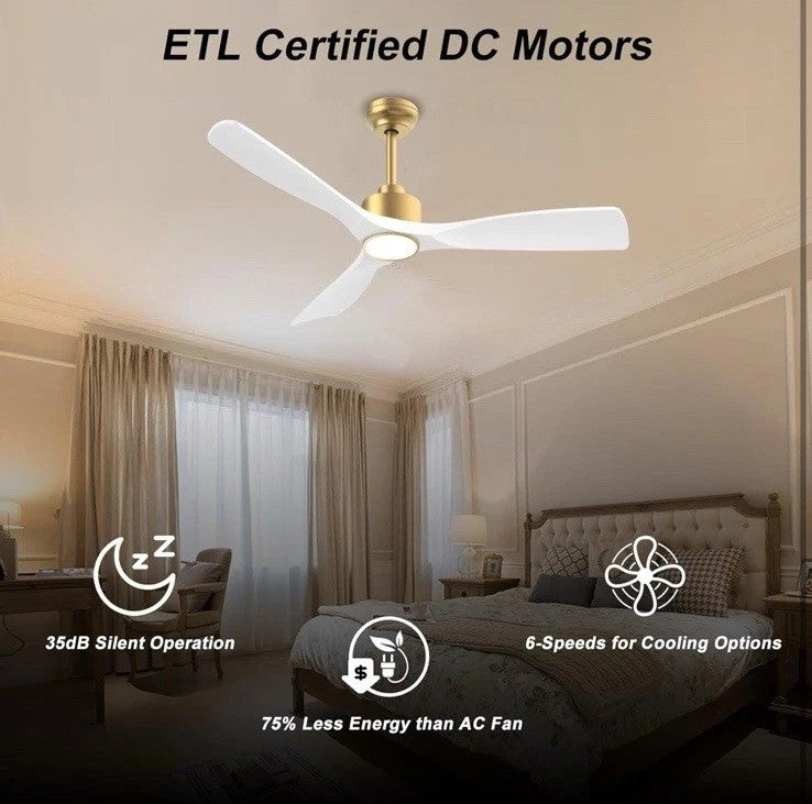 52 Inch ETL Listed Indoor Outdoor Smart Ceiling Fan