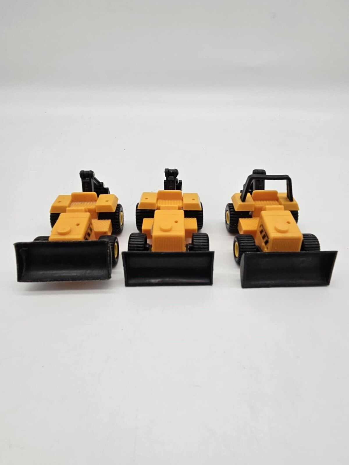 3 Soma Mighty Wheels Yellow Digger Bulldozer Front Loader Excavator  Plastic Toy