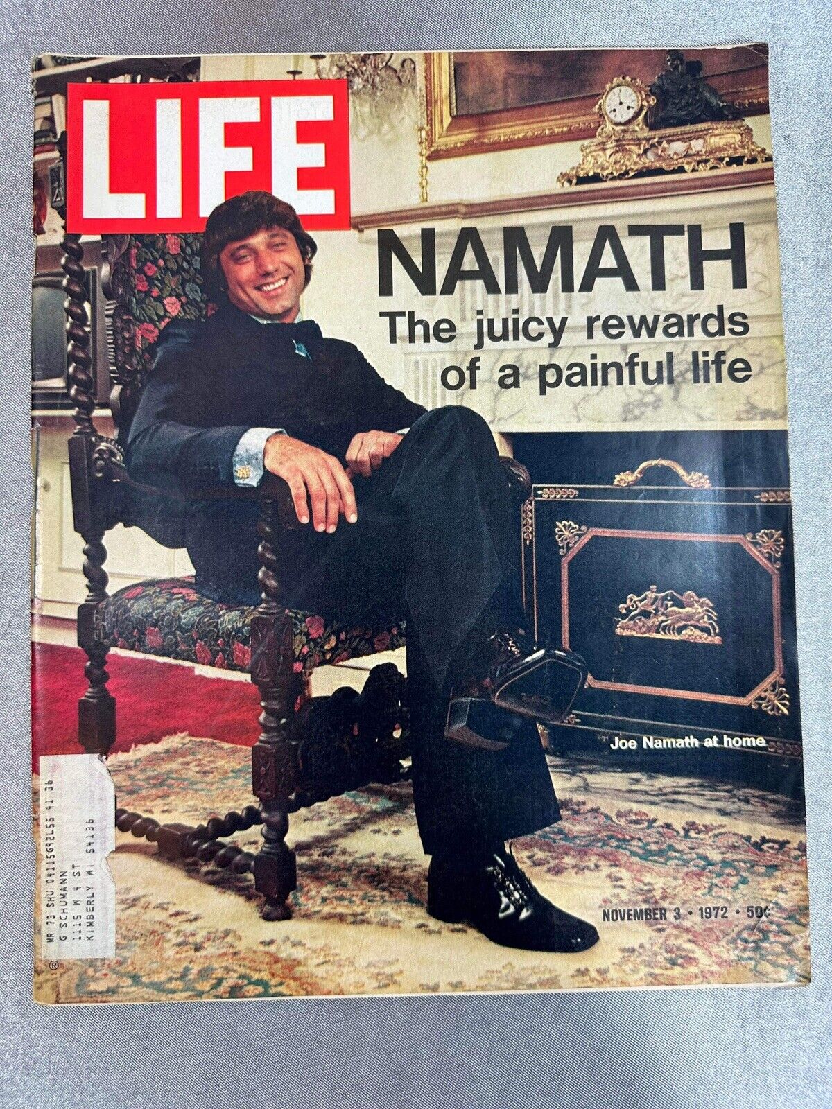 JOE NAMATH LIFE MAGAZINE NOVEMBER 3 1972 New York Jets