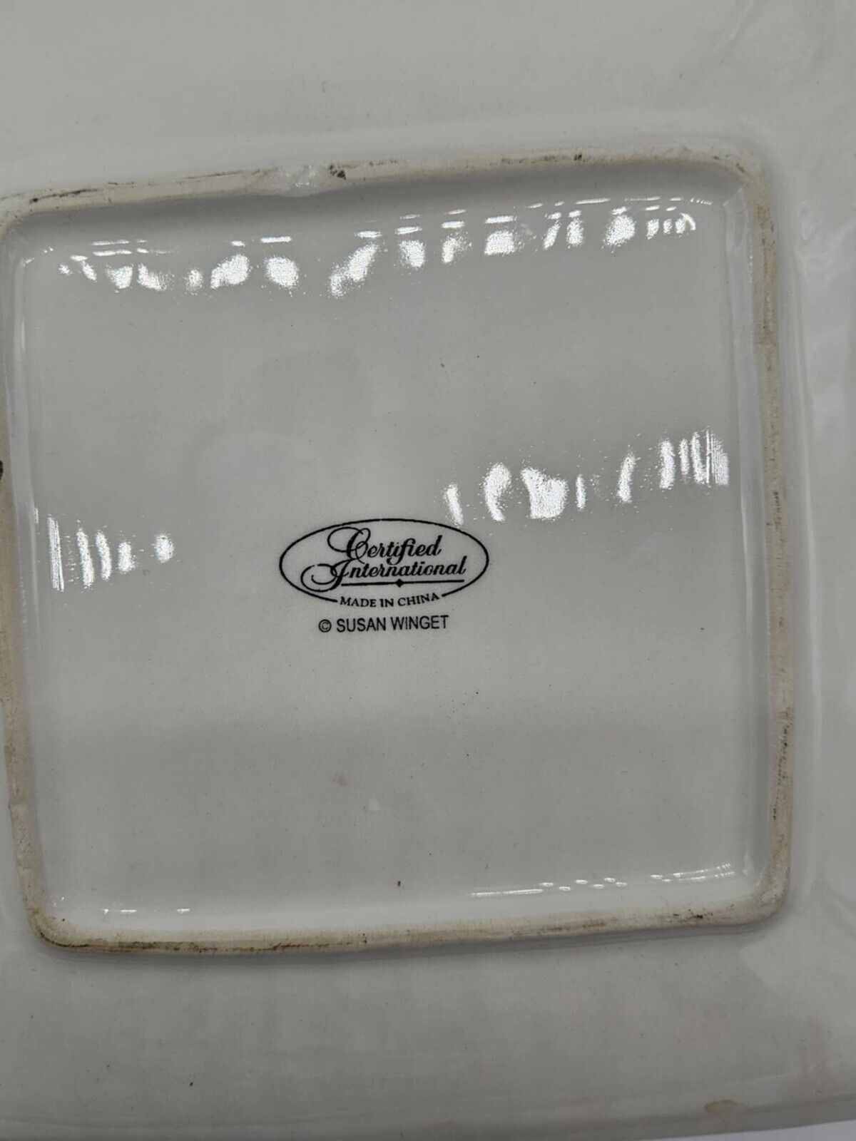 🔥 Certified International Holiday Lodge Snowman Plate Susan Winget Set Of 4