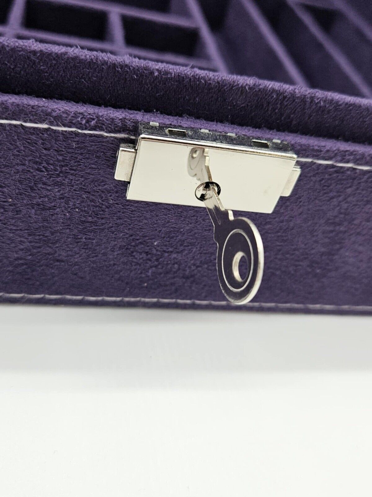 2-Layer Velvet Jewelry Box Organizer Lint Jewelry Display Storage Case w/Lock