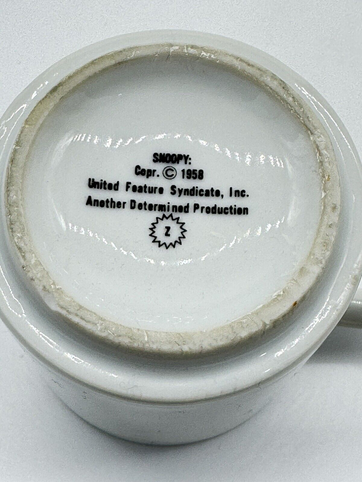 Vintage RARE 1958 SNOOPY Schultz Peanuts “Come Dance with Me Baby” Mug Cup