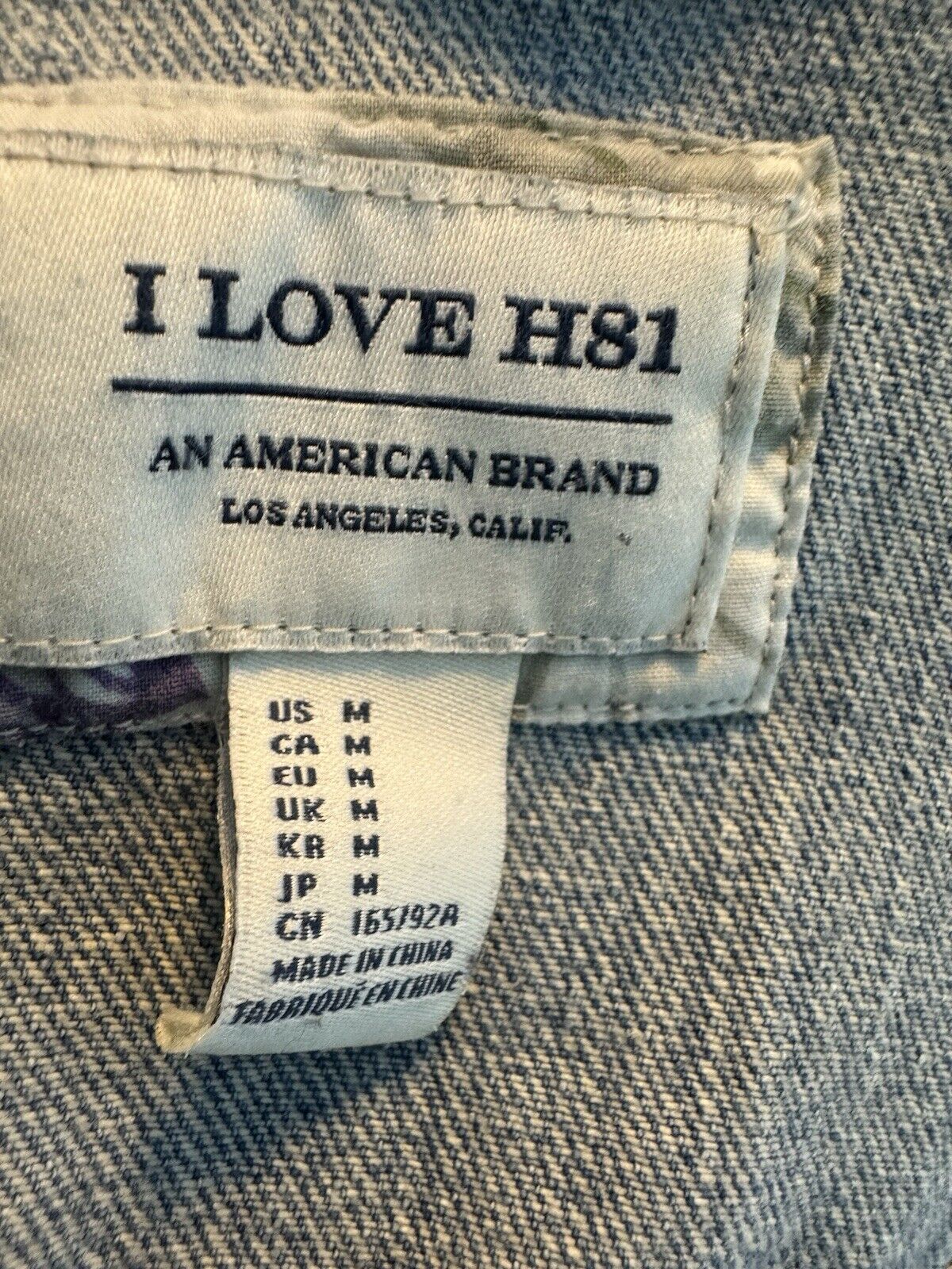 SZ SMALL “I love H81” Jean Jacket Light Denim - WCLTH 001