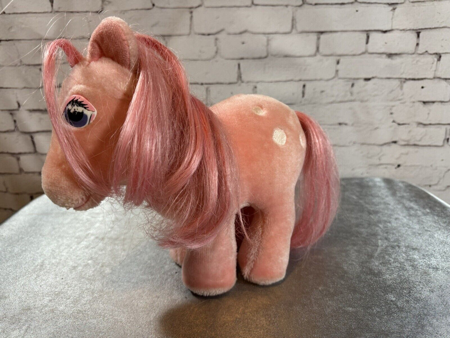 Vintage 1980s Hasbro Softies My Little Pony Cotton Candy Pink Stuffed Plush VCTY
