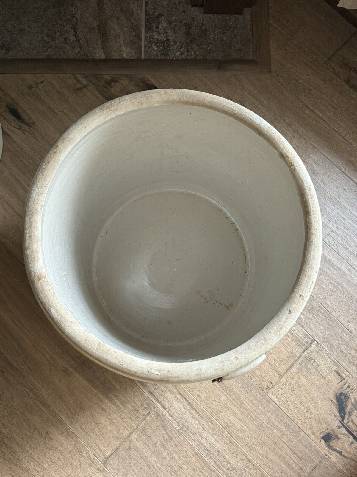 Antique Red Wing Union Stoneware 15 Gallon Crock W/ Wooden Handles