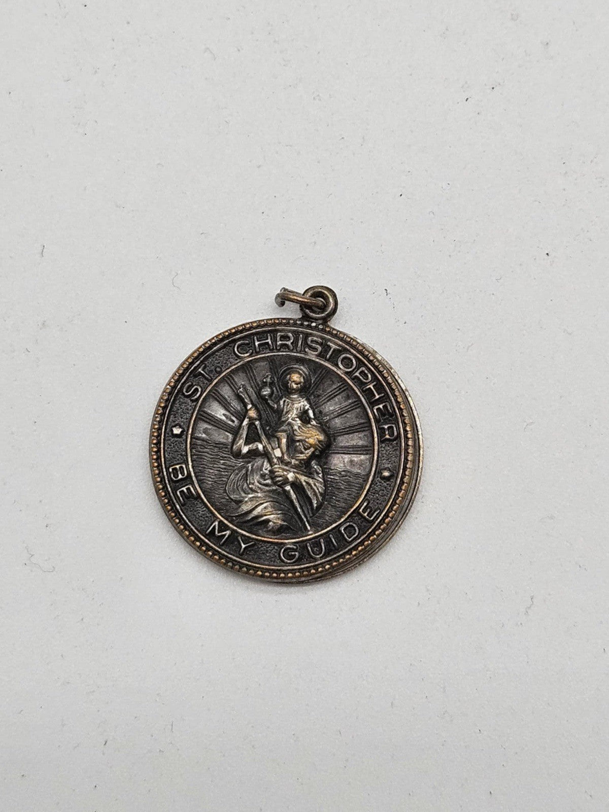 Vintage Sterling St Christopher Medal M De Jean Sterling
