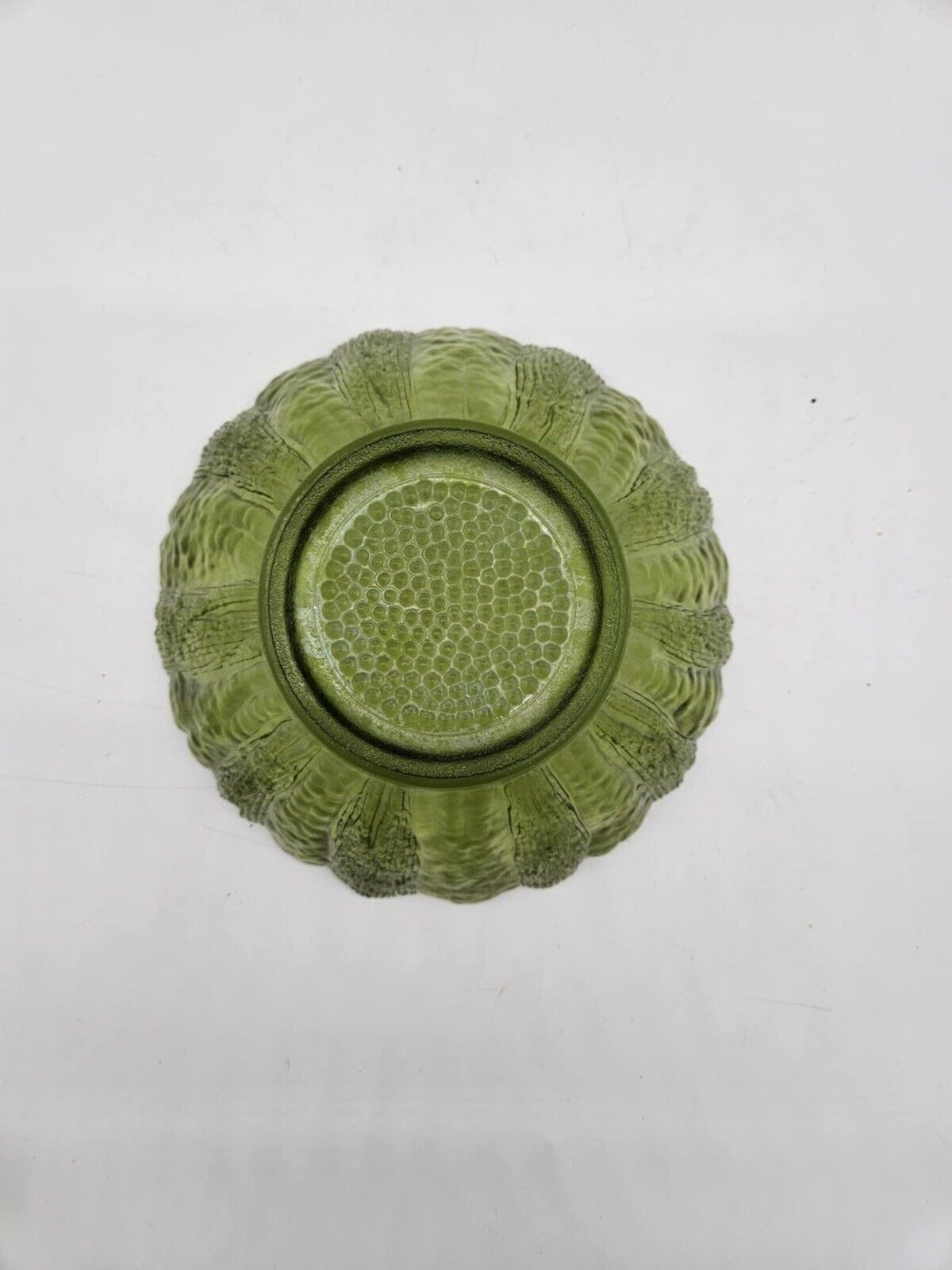 2 Vintage Uranium Glassware Pieces & One Vintage Textured Green Glass Bowl