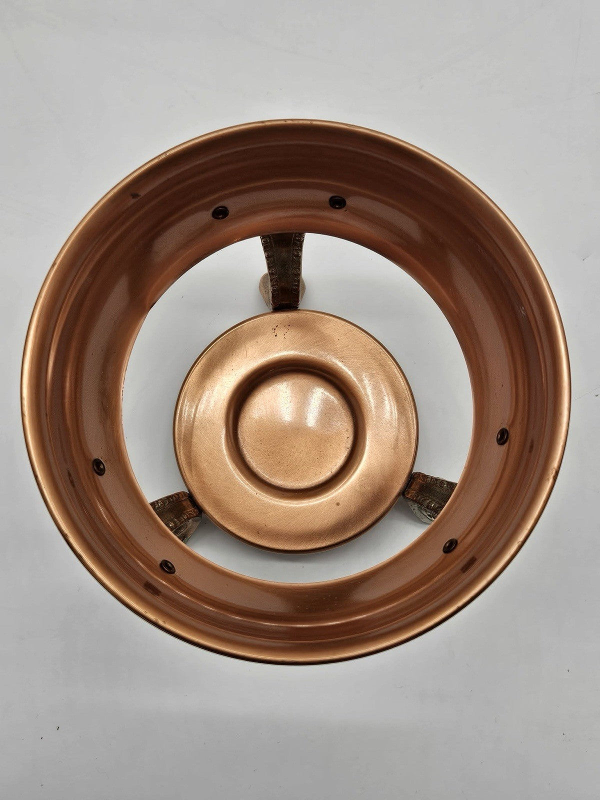 Vintage Copper Glass Coffee Carafe Warmer Set