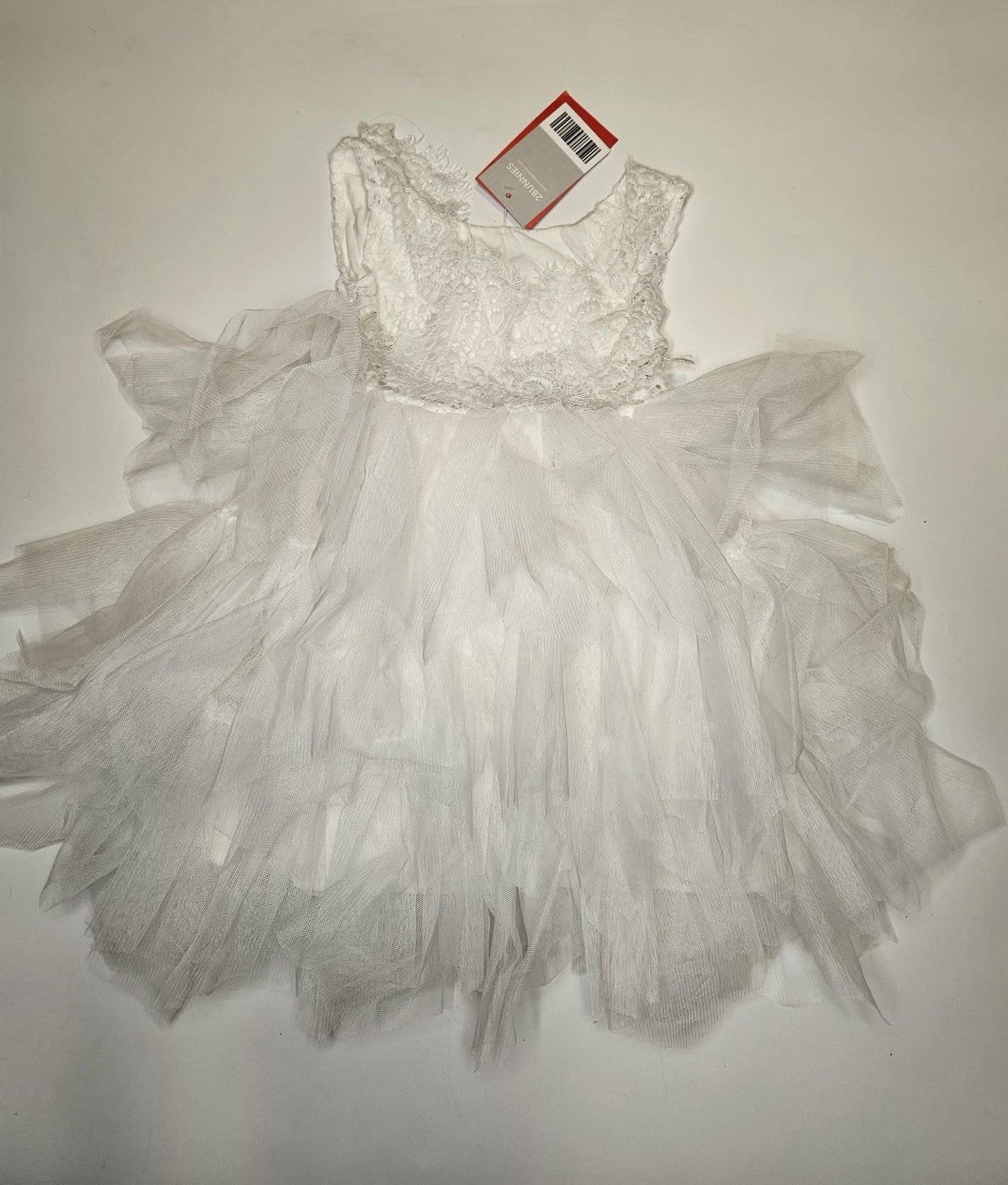 Rare Editions Baby Girls White Lace Tulle Dress