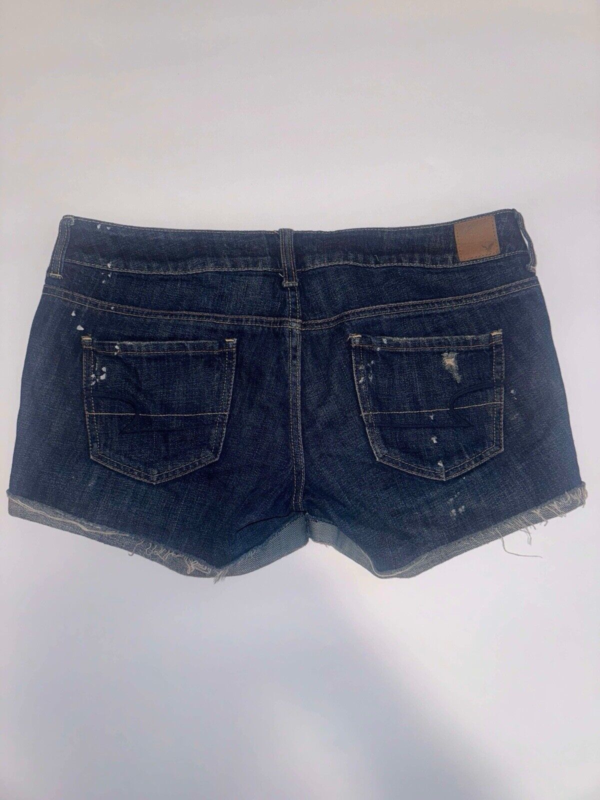 American Eagle Denim Short Shorts Women’s Size 8 Distressed & Cuffed Low Rise