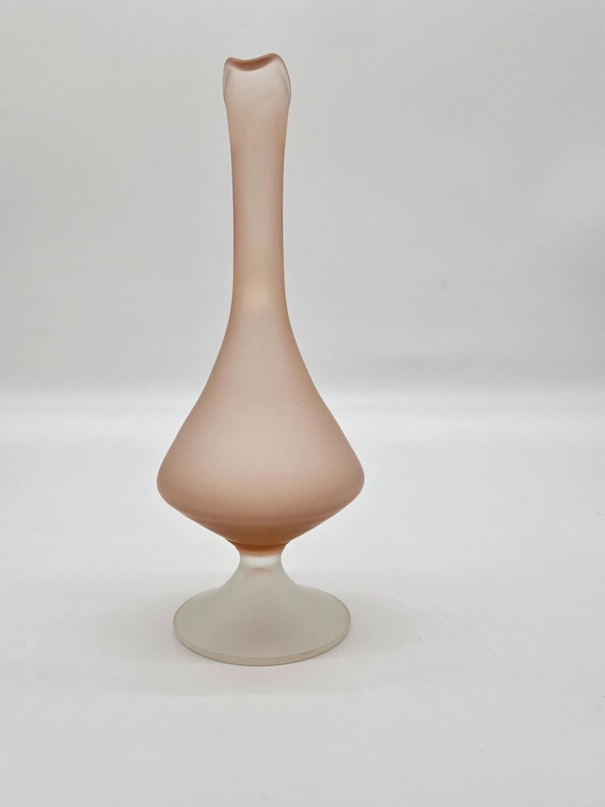 Vintage Pink Pastel Frosted Glass Vase Jug Mid Century Design Empoli VHD