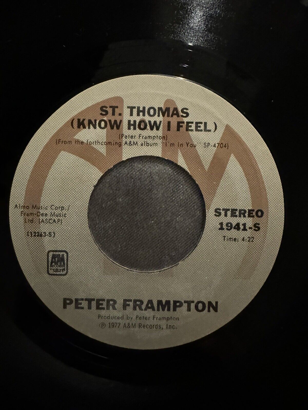 Peter Frampton "I'm In You" 45 Tested Vg Picture Sleeve Jukebox