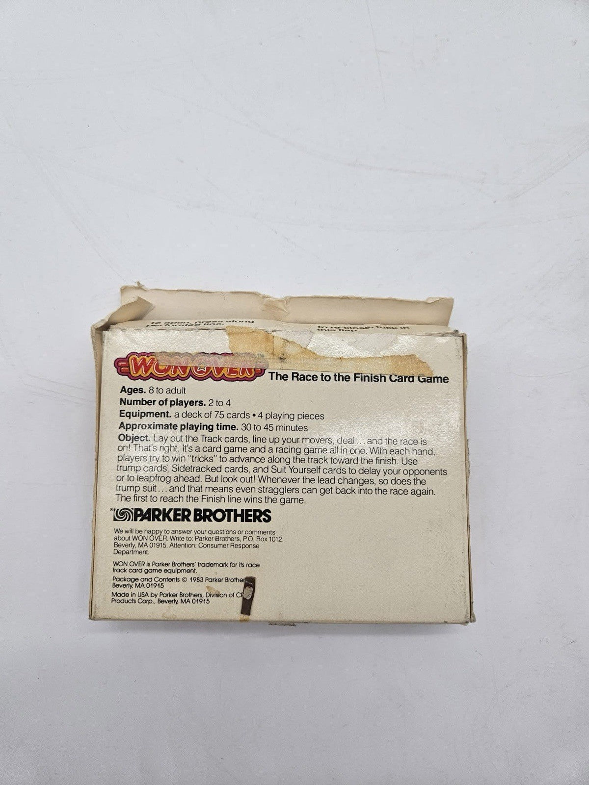 Vintage Card Game Won Over Parker Bros D34