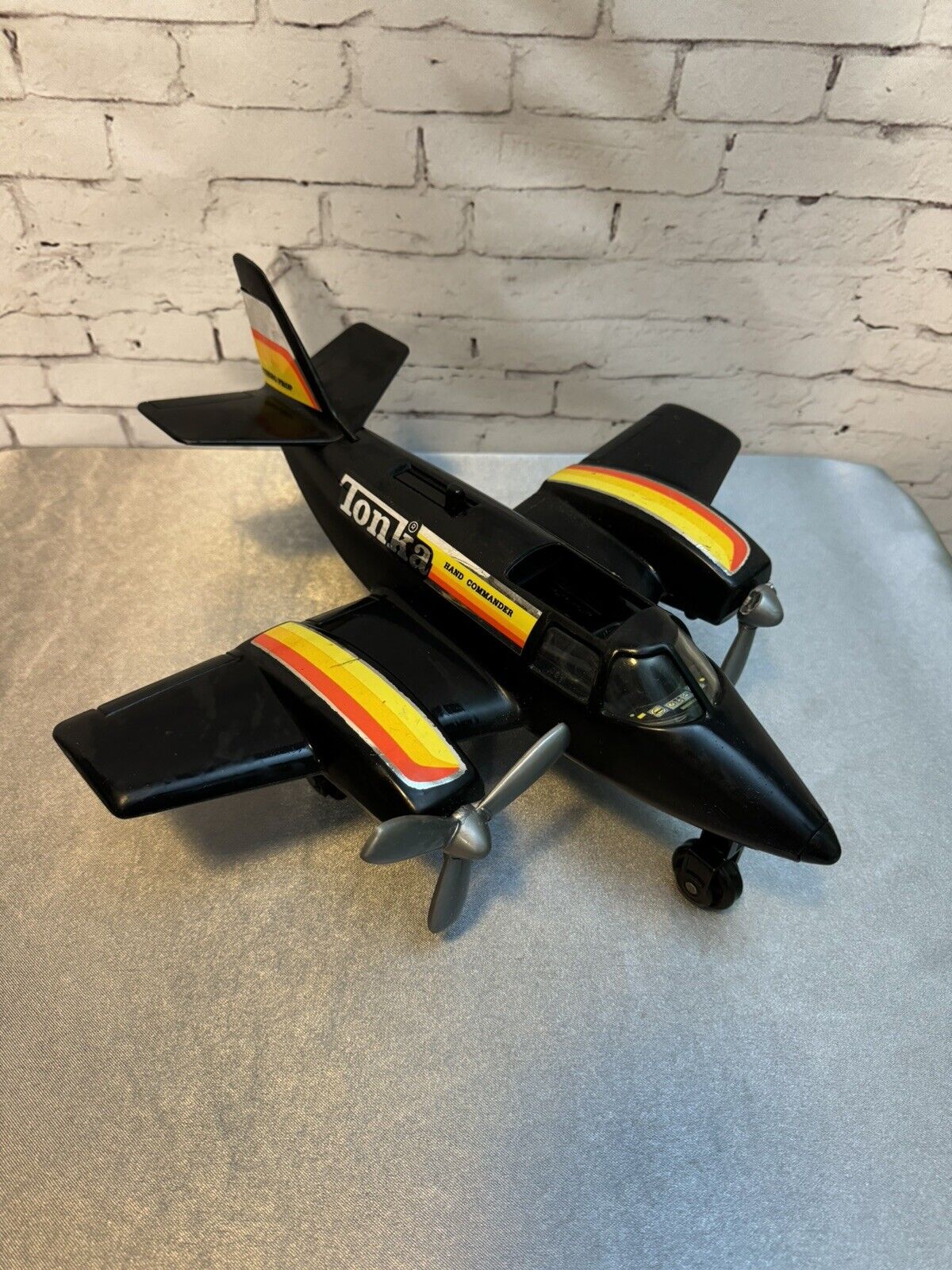1979 Tonka Hand Commander Airplane Black Turbo Prop Plane Vintage