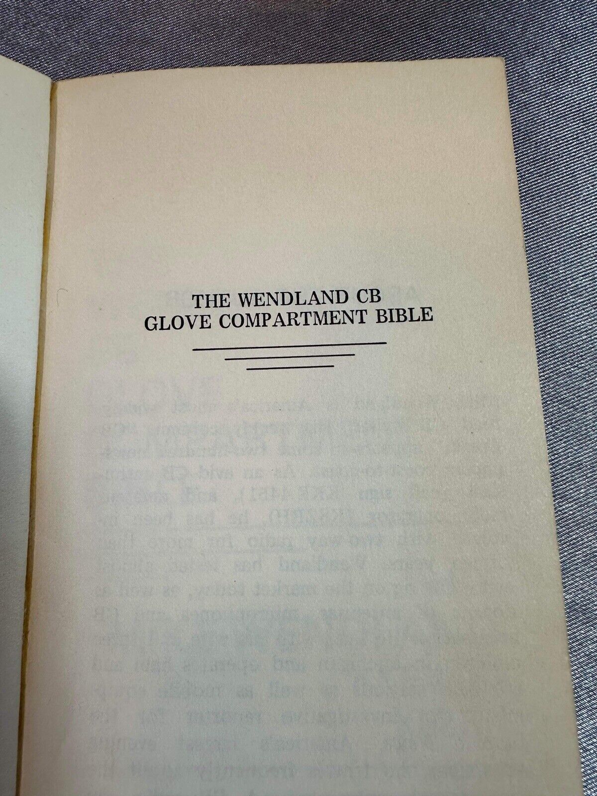 The Wendland CB Glove Compartment Bible VBKS