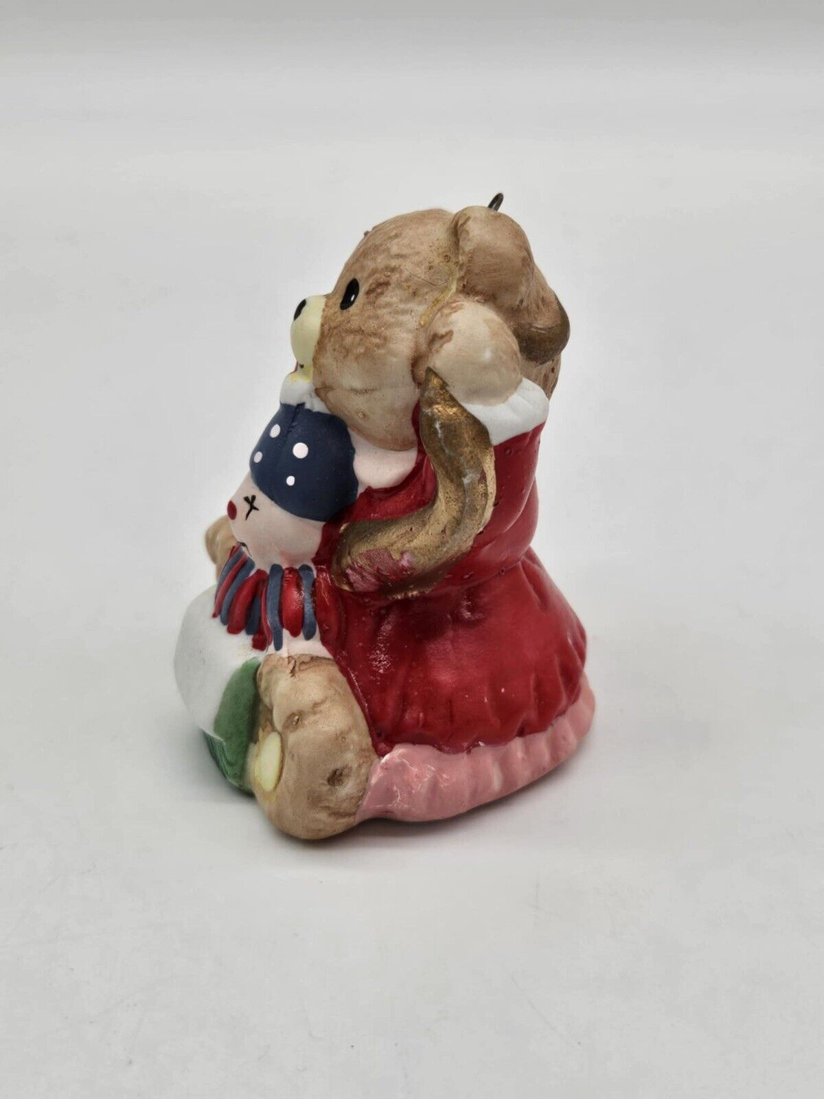 Christmas Decoration Ornament Teddy Bear w/ Jack In The Box Poly-Resin 3"x4"