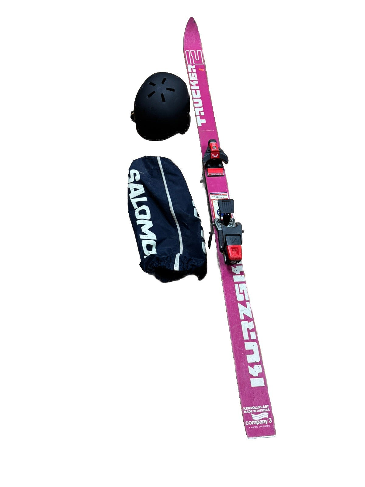 1970s Trucker 2 Back Country Powder Vintage Skis W/ Salomon 647 Bindings & Accs