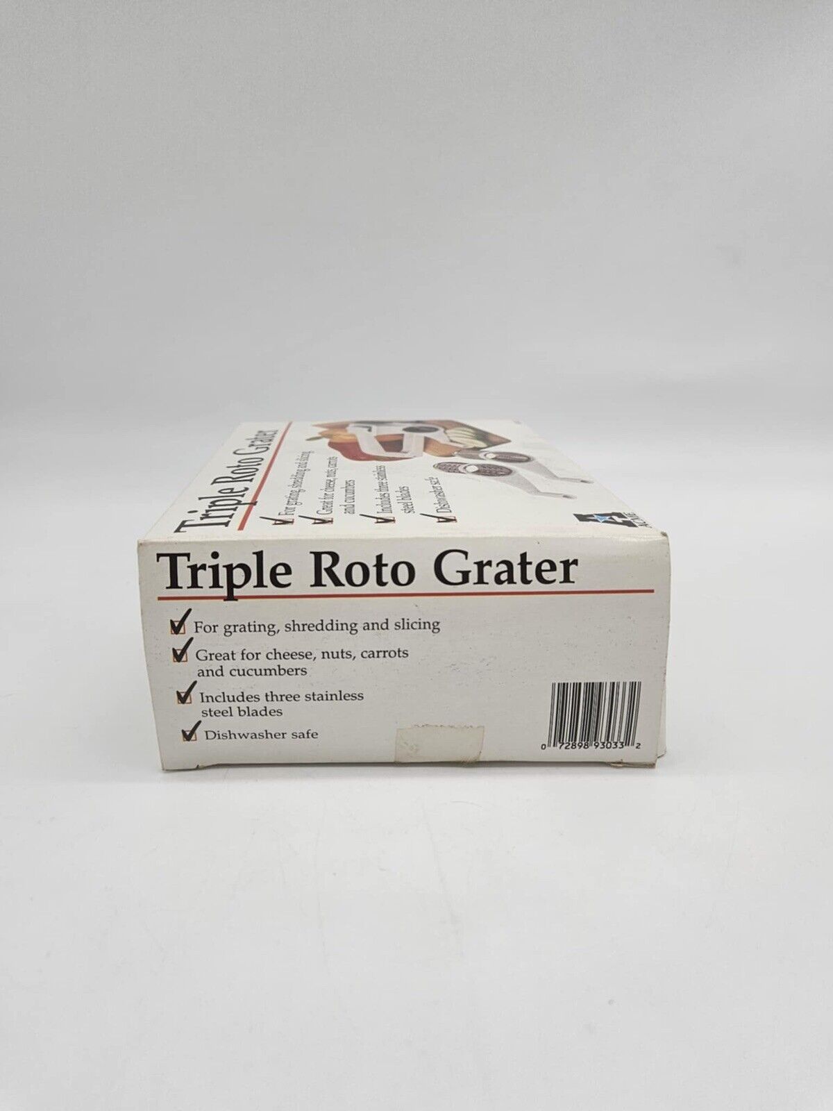 Vintage Hoan Triple Roto Grater 3 Drums & Handle Stainless new Unused