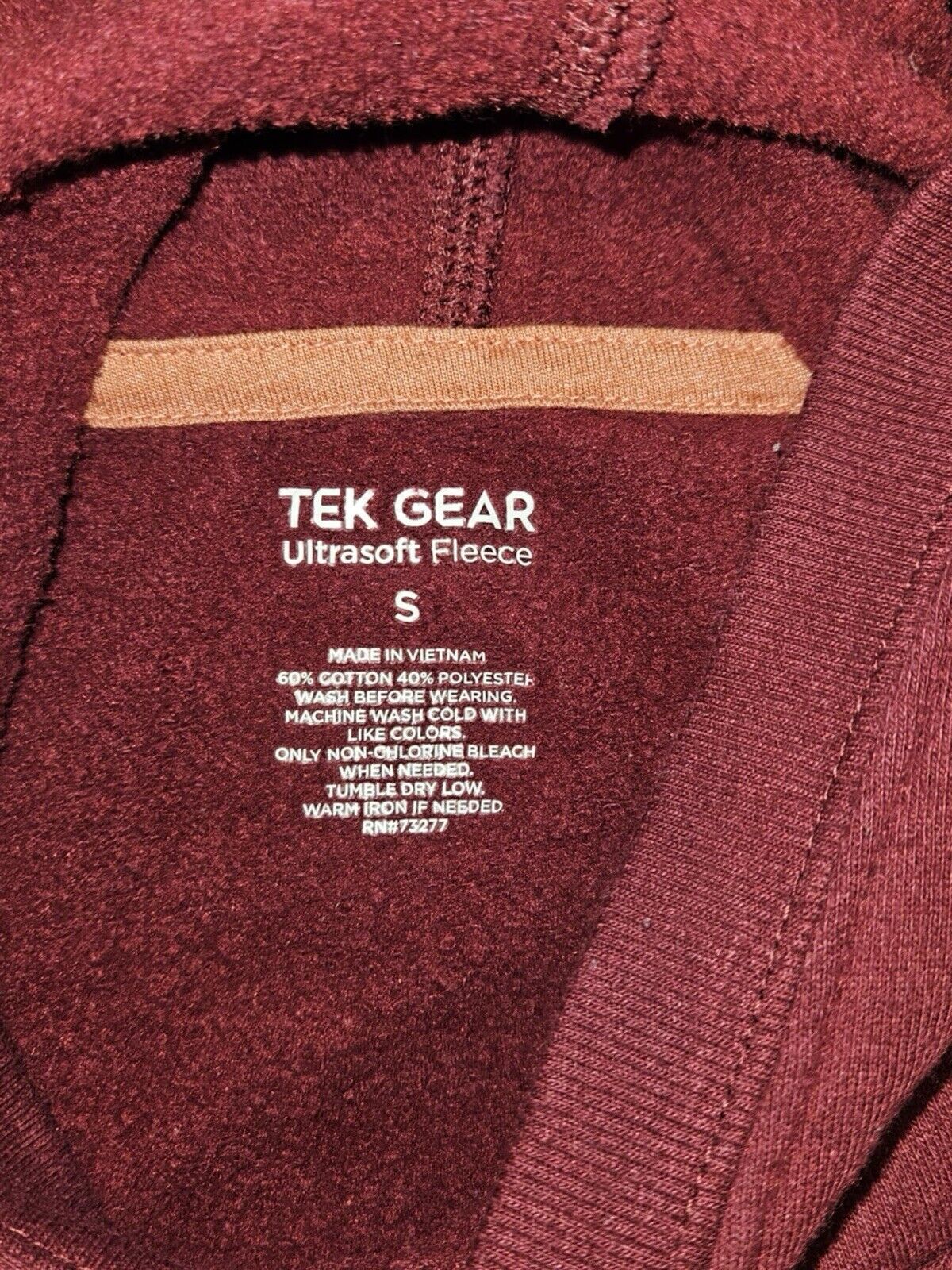 Tek Gear Sweater Womens S Long Sleeve Thumb Hole Soft Fleece Hooded Hoodie Red