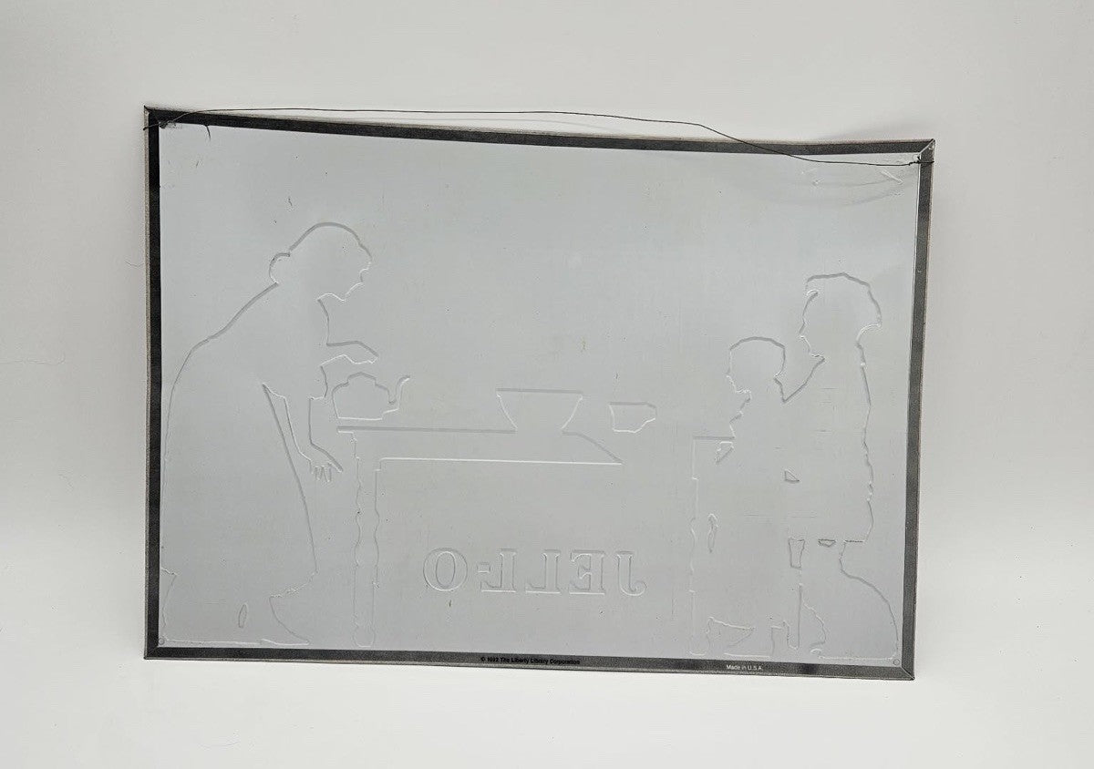 VTG Jell-O with the tag "Polly Put the Kettle on We'll All Make Jell-O” sign