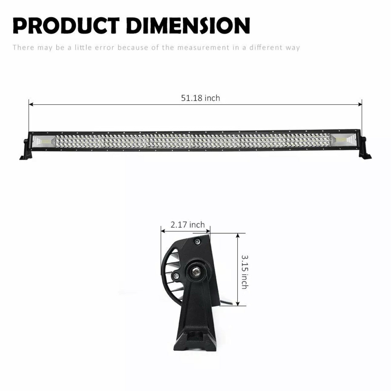 52inch 3500W Tri Row LED Work Light Bar Off Road Spot Flood Combo Driving SUV 50