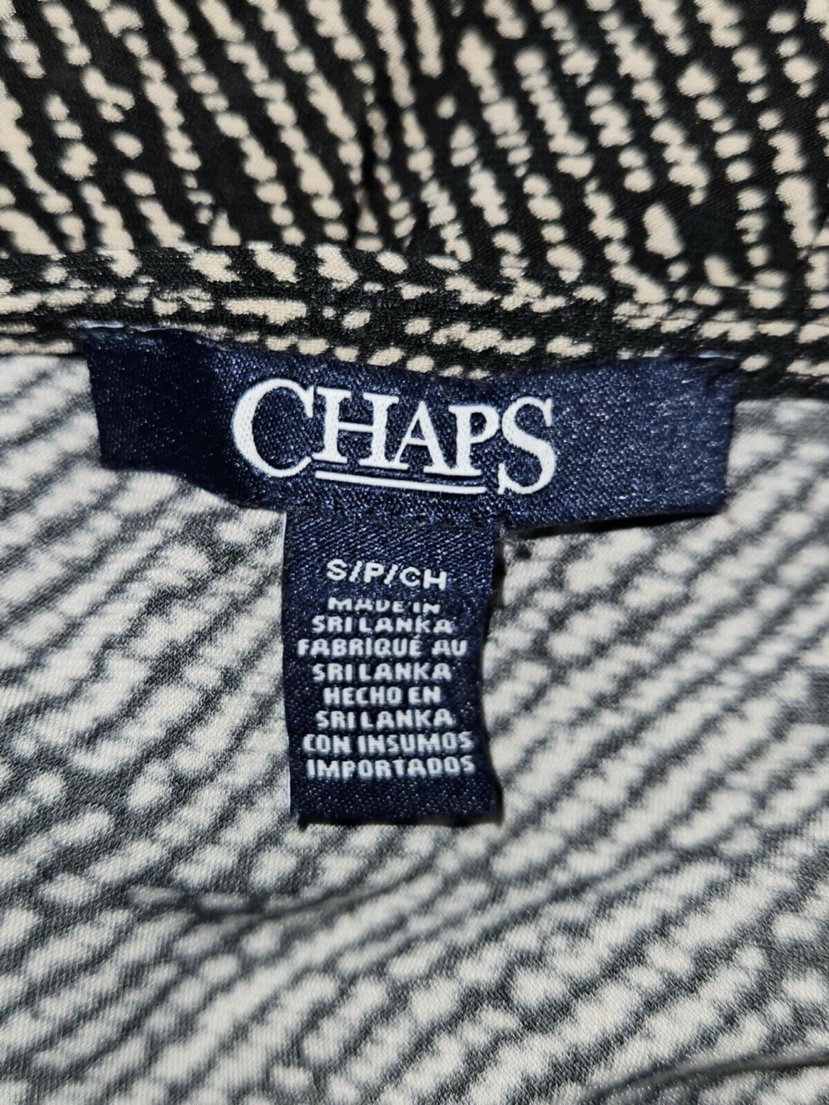 Chap’s Long Steve Slimming Printed Dress Black/White Size S WCLTH