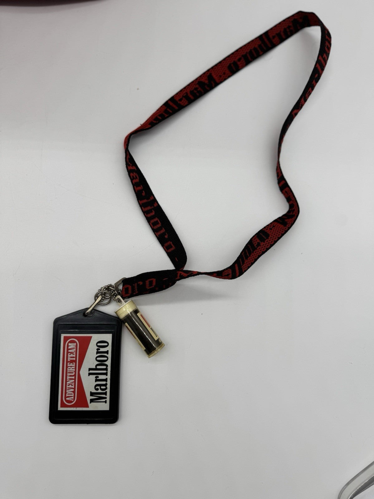 Vintage Marlboro Unlimited Gear Backpack Red 22” Long & Marlboro Lanyard