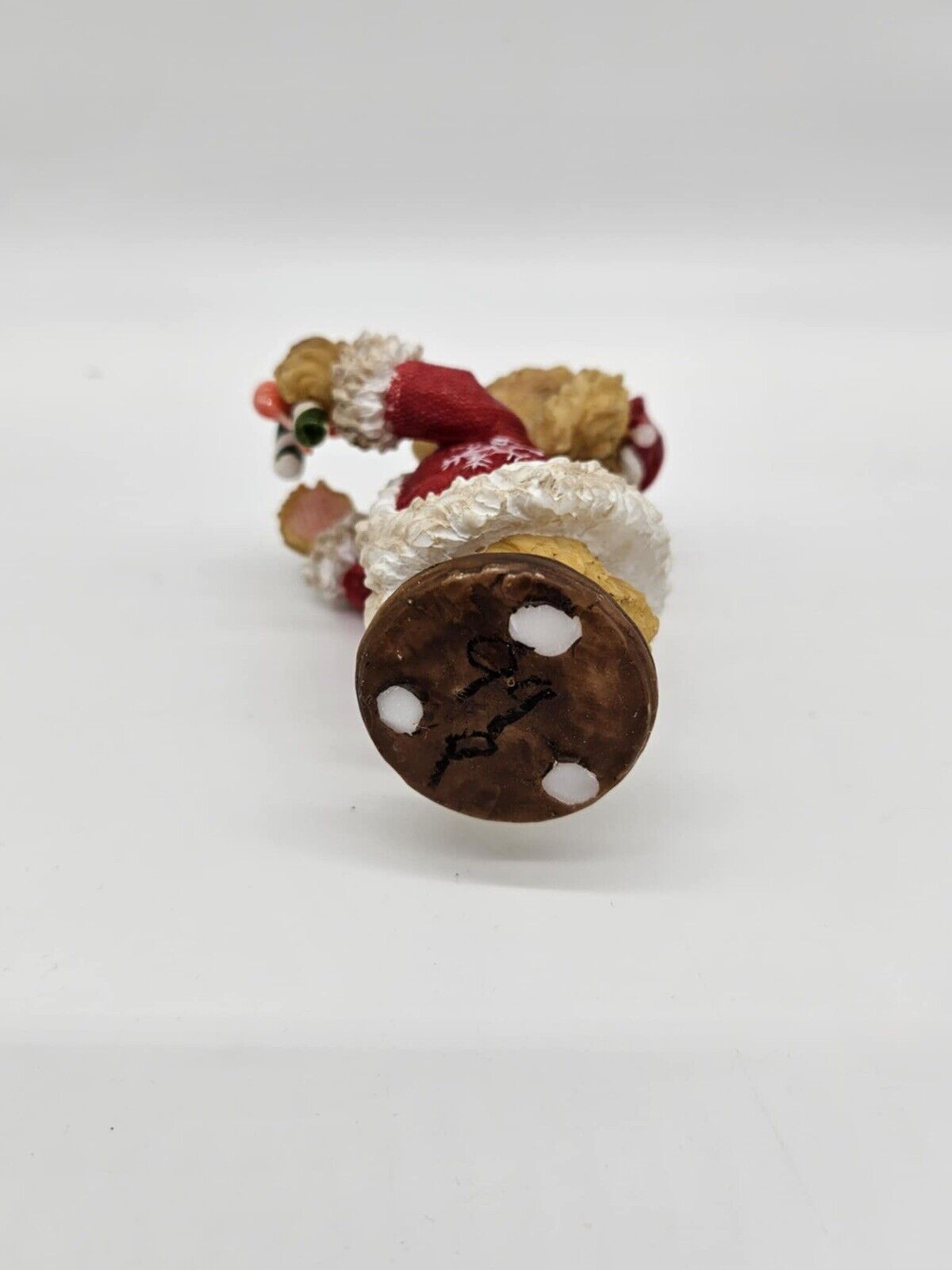 Teddy Bear Holding Christmas Candy Cane Holiday Decor Figurine