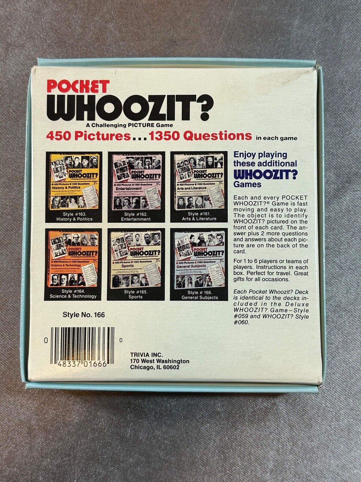 Vintage 1985 Whoozit? Picture Strategy Game - Complete - Very Nice VGM
