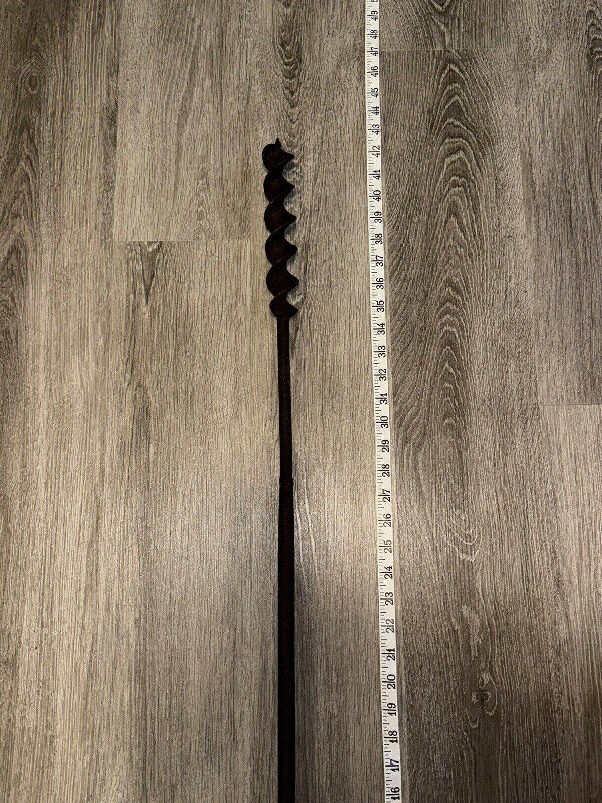 Antique Primitive Hand Forged Auger Manual Drill Bit Shipbuilding Tool