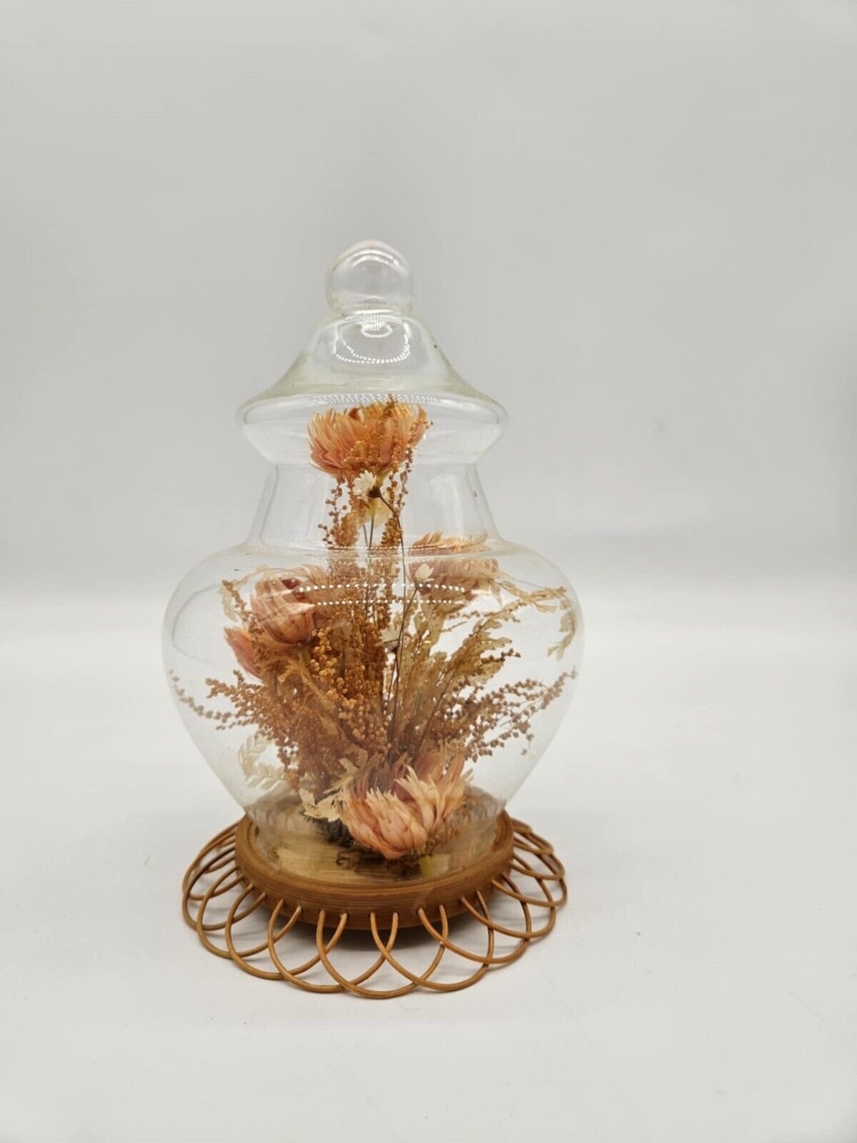 Vintage Floral Cloche Dome Freeze Dried VHD