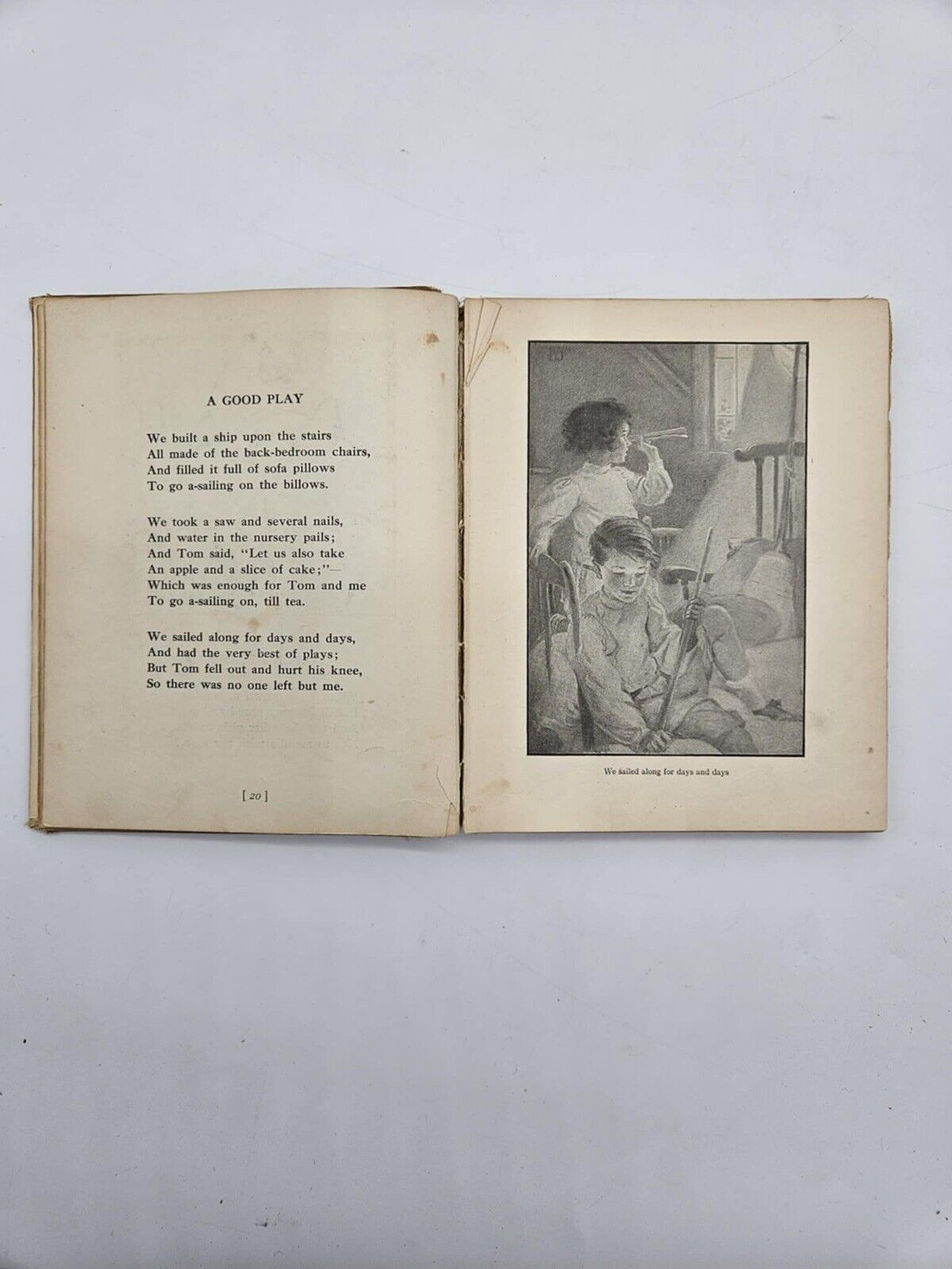 1920 A Child's Garden Of Verses poetry BOOK hc Robert Louis Stevenson illustrate