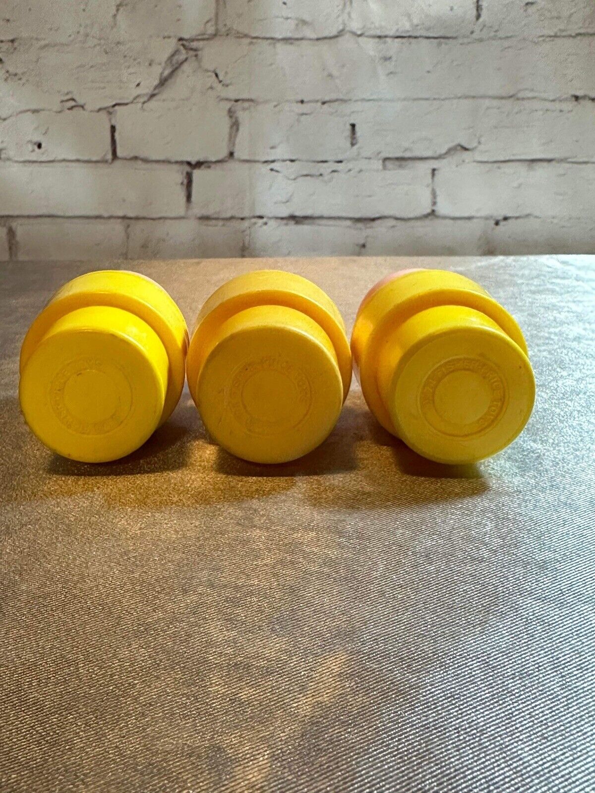 3 Vintage 1970’s Fisher Price Little People Jumbo Yellow Figures 3 1/2" VTY
