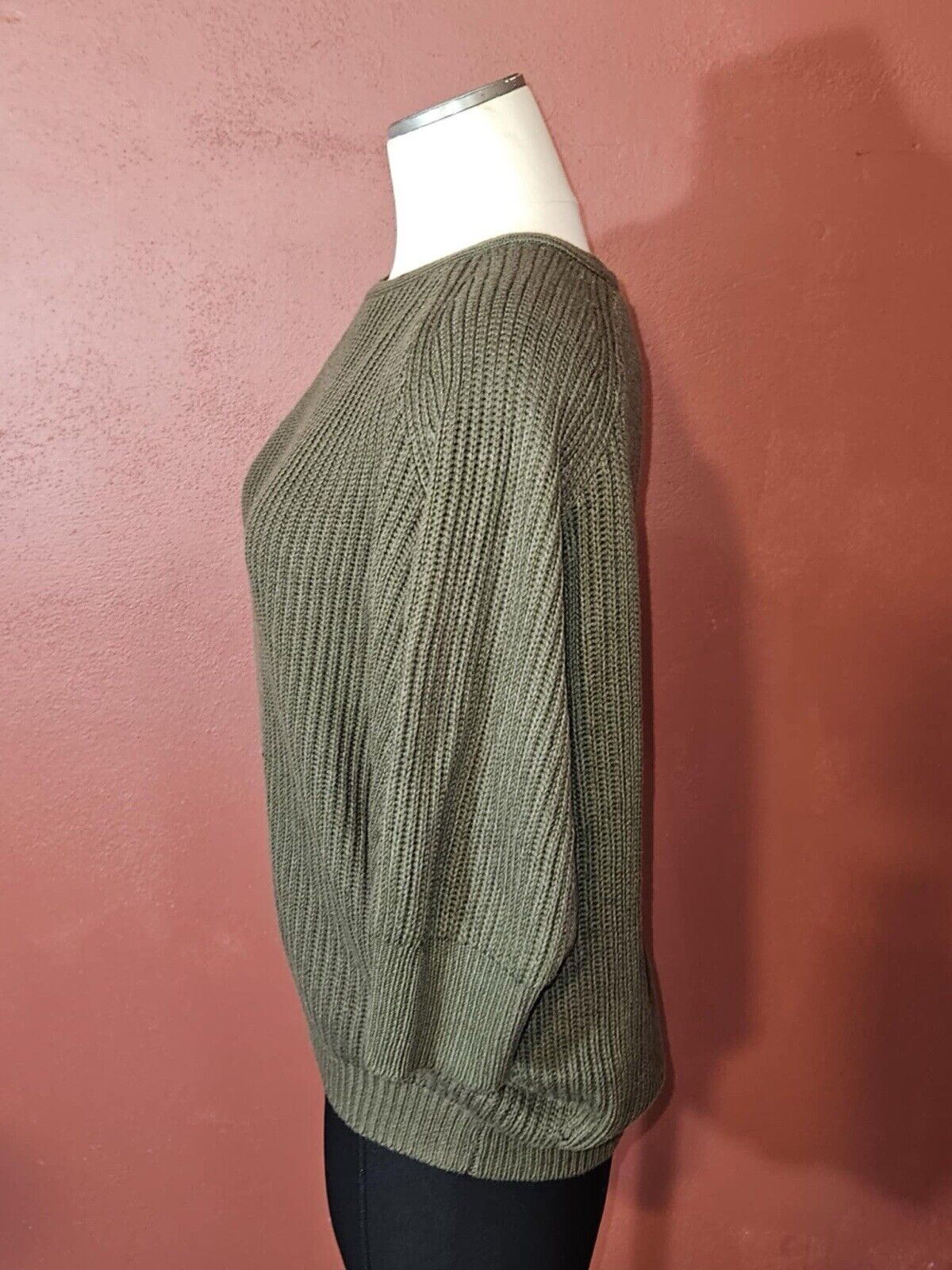 Chico's Women's 0 Green Wool Blend Pullover Sweater dolman sleeve