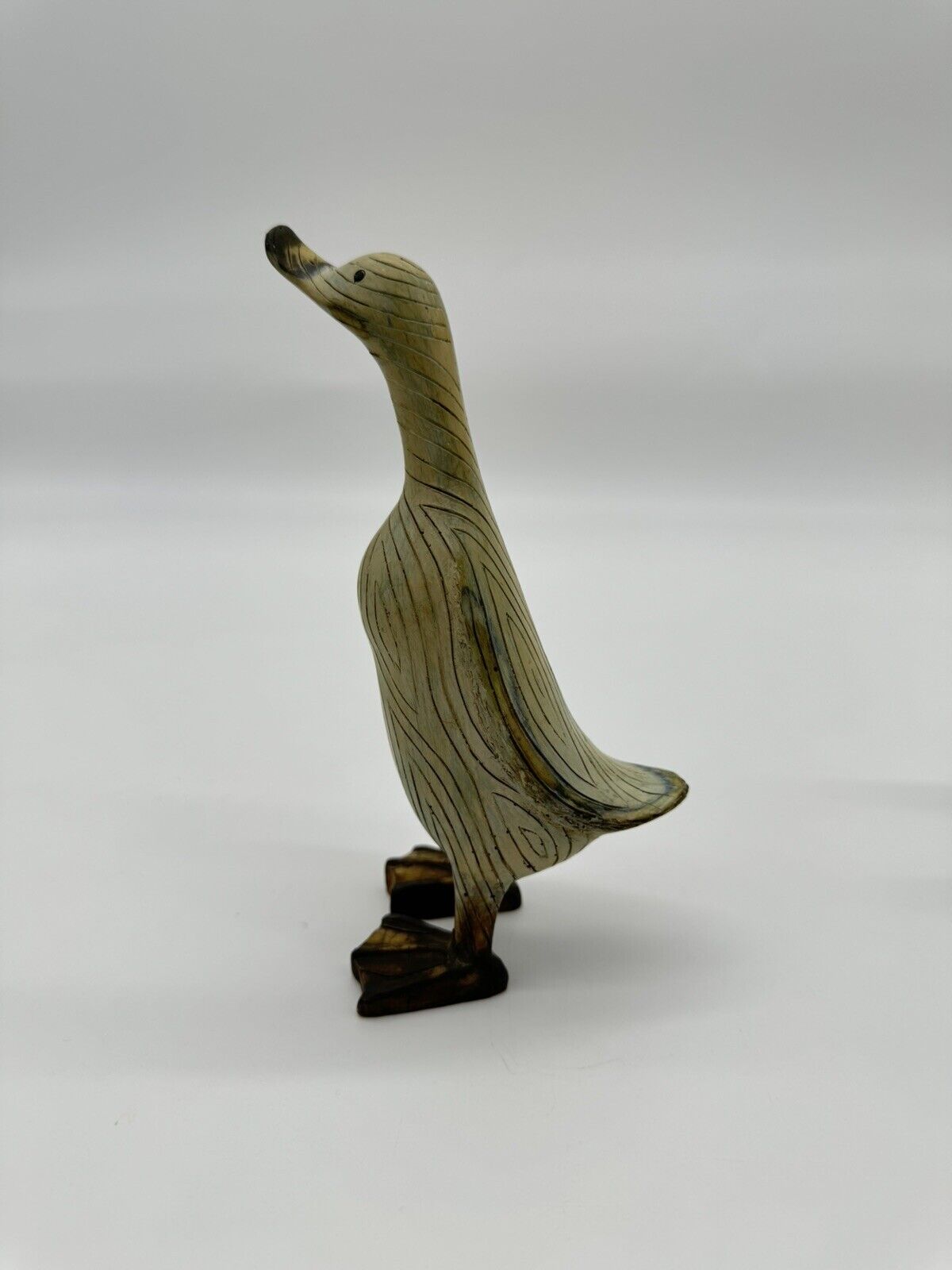 WOOD LOOK DUCKS Set MOTHER & BABY DUCK/ LOOKING DUCK Transpac 12" Decor