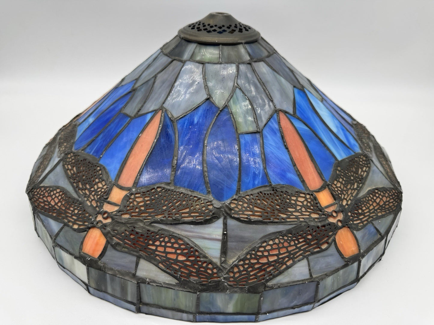 Antique Tiffany Studios Reproduction Red Dragonfly leaded glass Lamp Shade