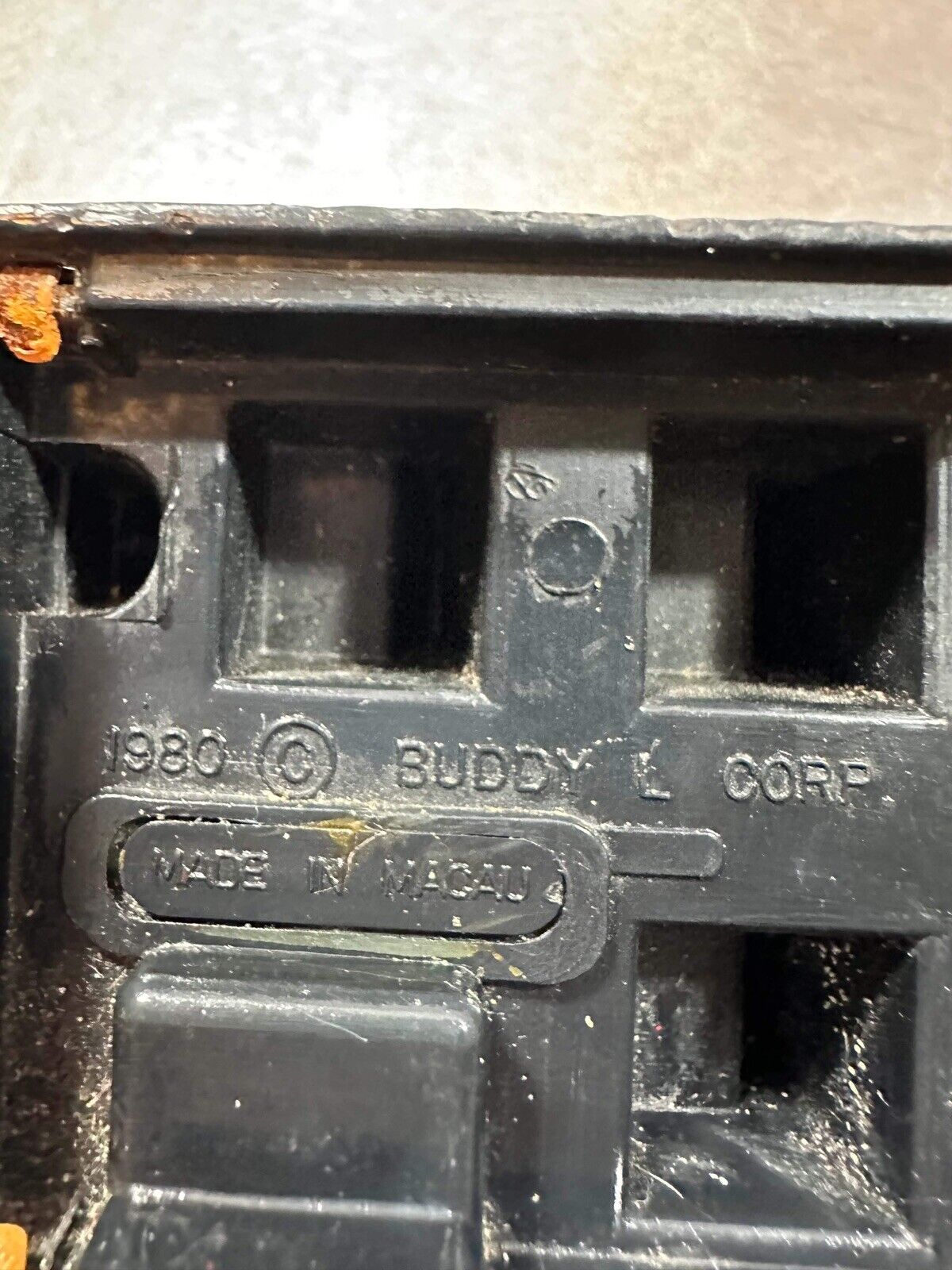 1980 Buddy L Corp Pressed Steel School Bus Black/White Stripes Wheels 6.5 003