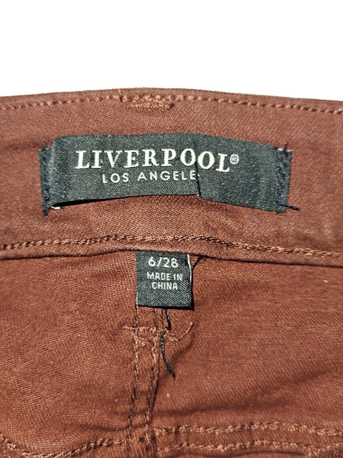 Liverpool Gia Glider Pull-On Skinny Jean Brunette Pants Sz 6/28 WCLTH