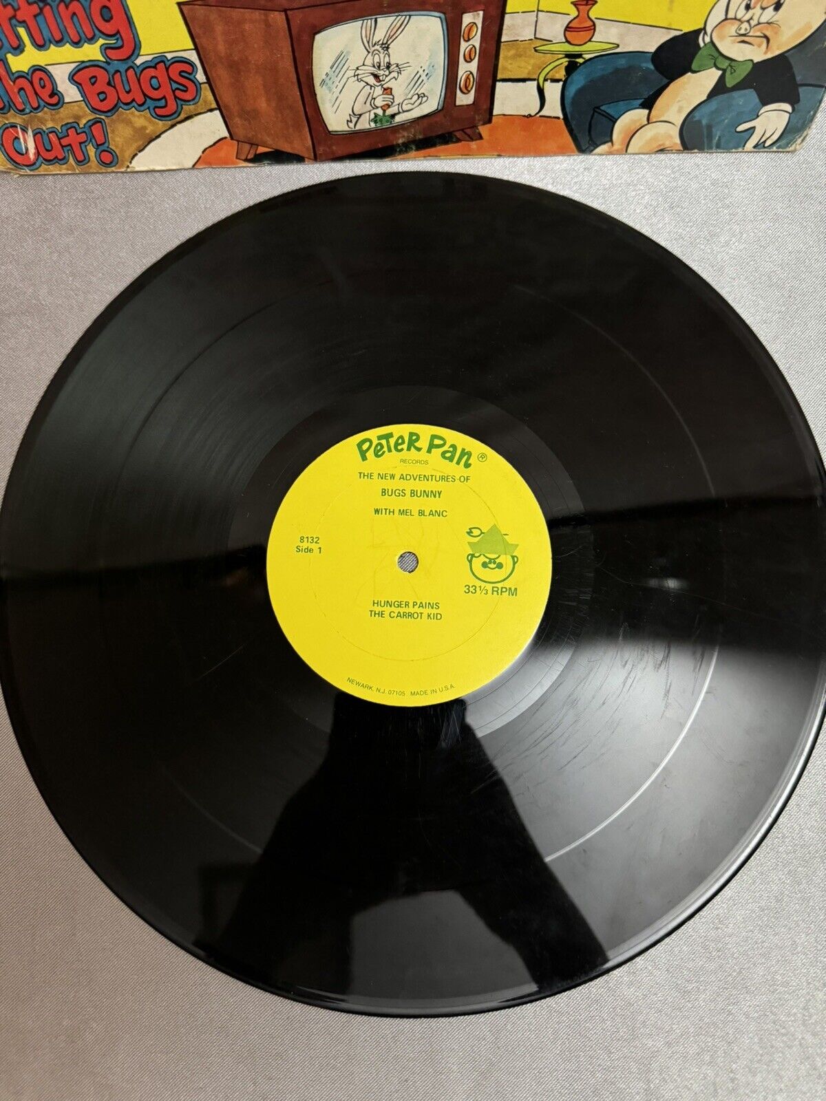 BUGS BUNNY 3 Funny Stories VINYL LP w Book 1975 PETER PAN Records MOON BUNNY
