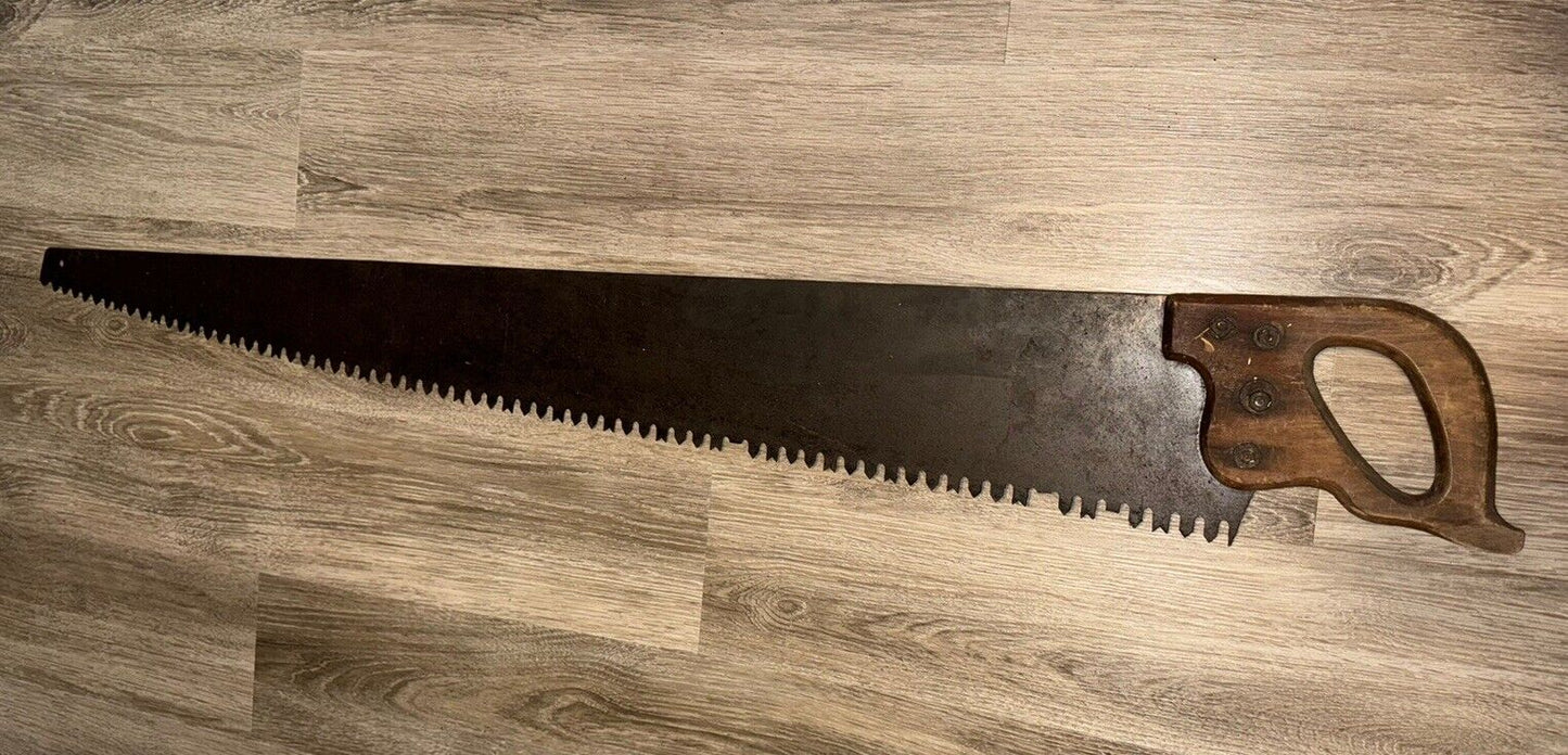 Antique Vintage 48" Warranted Superior One or Two Man Logging Timber Saw Tool