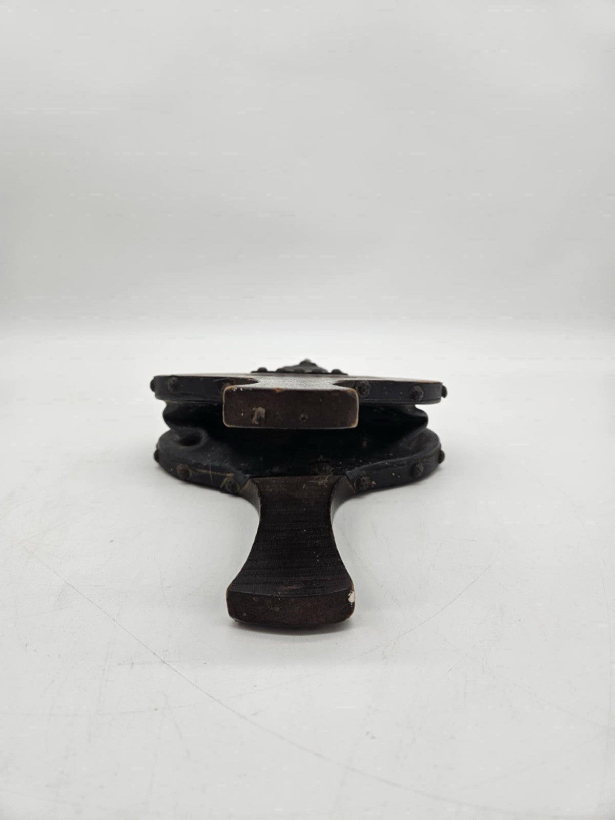 Vintage Wood Fireplace with Blower & Leather Finish