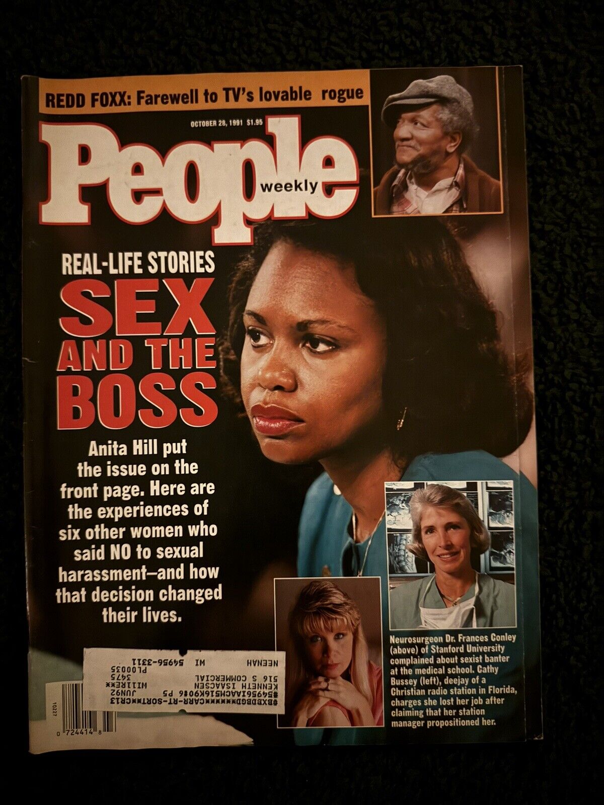 Vintage People Magazine Anita Hill Sex and The Boss Redd Foxx 1991 90s 1990s VTG