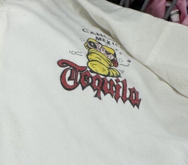 Vintage Squirmin Herman's Tequila Funny Zip Up Hooded Pancho Jacket 90s