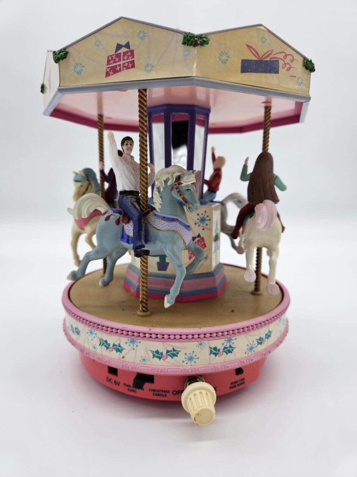 Vintage 1998 Mr. Christmas Barbie Holiday Go Round Lighted Musical Carousel