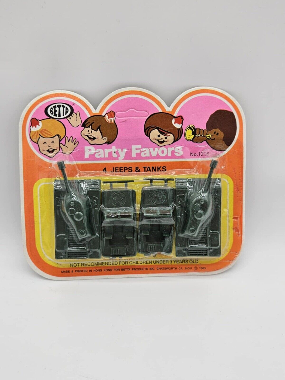 VINTAGE 1977 Betta Toys Kids Party Favors Sealed Lot of 2 Jeeps & Tanks VTY