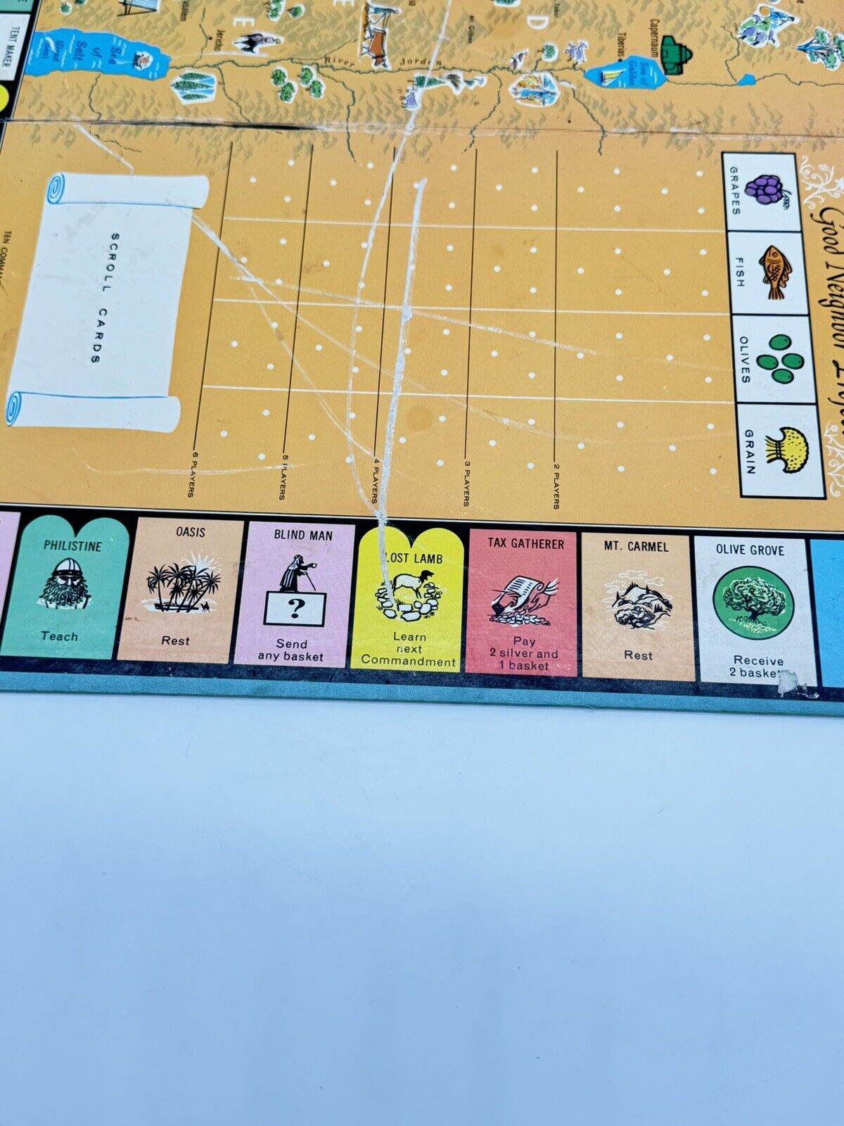 1966 Cadaco Ten Commandments Bible Game Replacement Parts GAME BOARD
